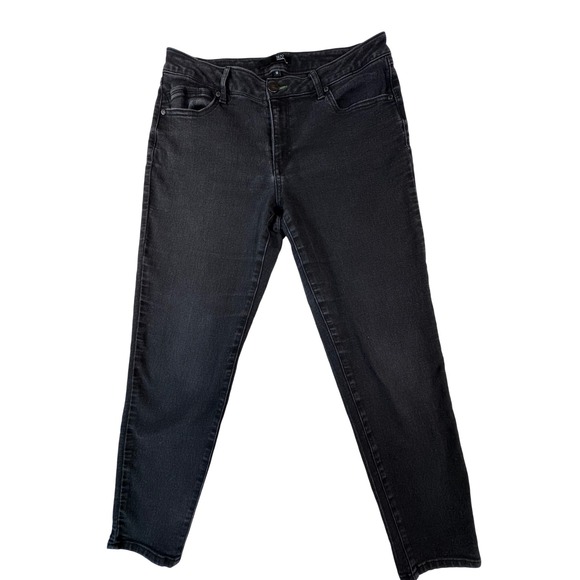 1822 Denim Denim - 1822 Denim Skinny Jeans Womens 14 Black Ankle Length Stretch Denim